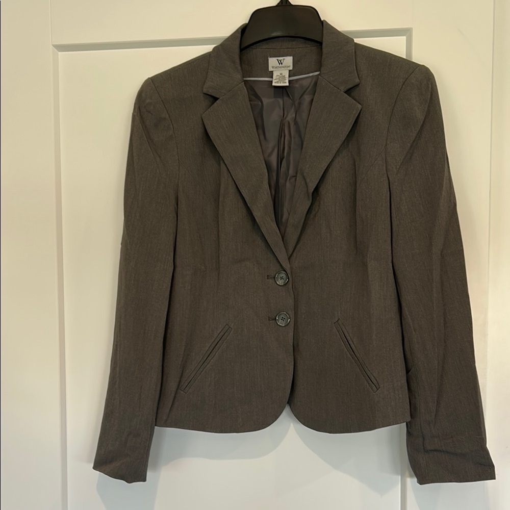 Worthington Gray Tailored Blazer Professional Fit